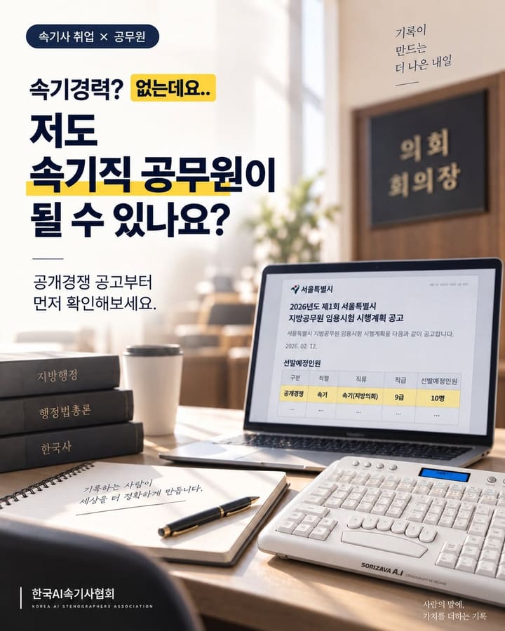 속기경력? 없는데요.. 저도 속기직 공무원이 될 수 있나요?